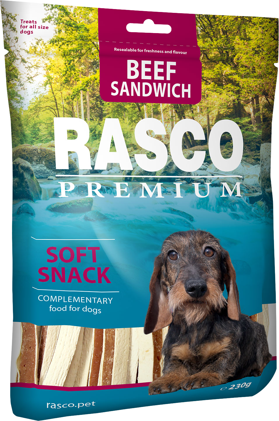 RASCO PREMIUM Pochoutka hovězí s treskou, sendvič 230 g