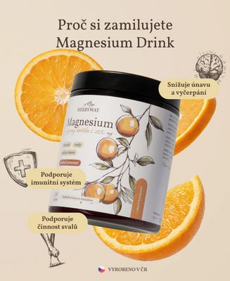 Herbyway Magnesium 3 formy Hořčíku 1 200 mg, příchuť pomeranč