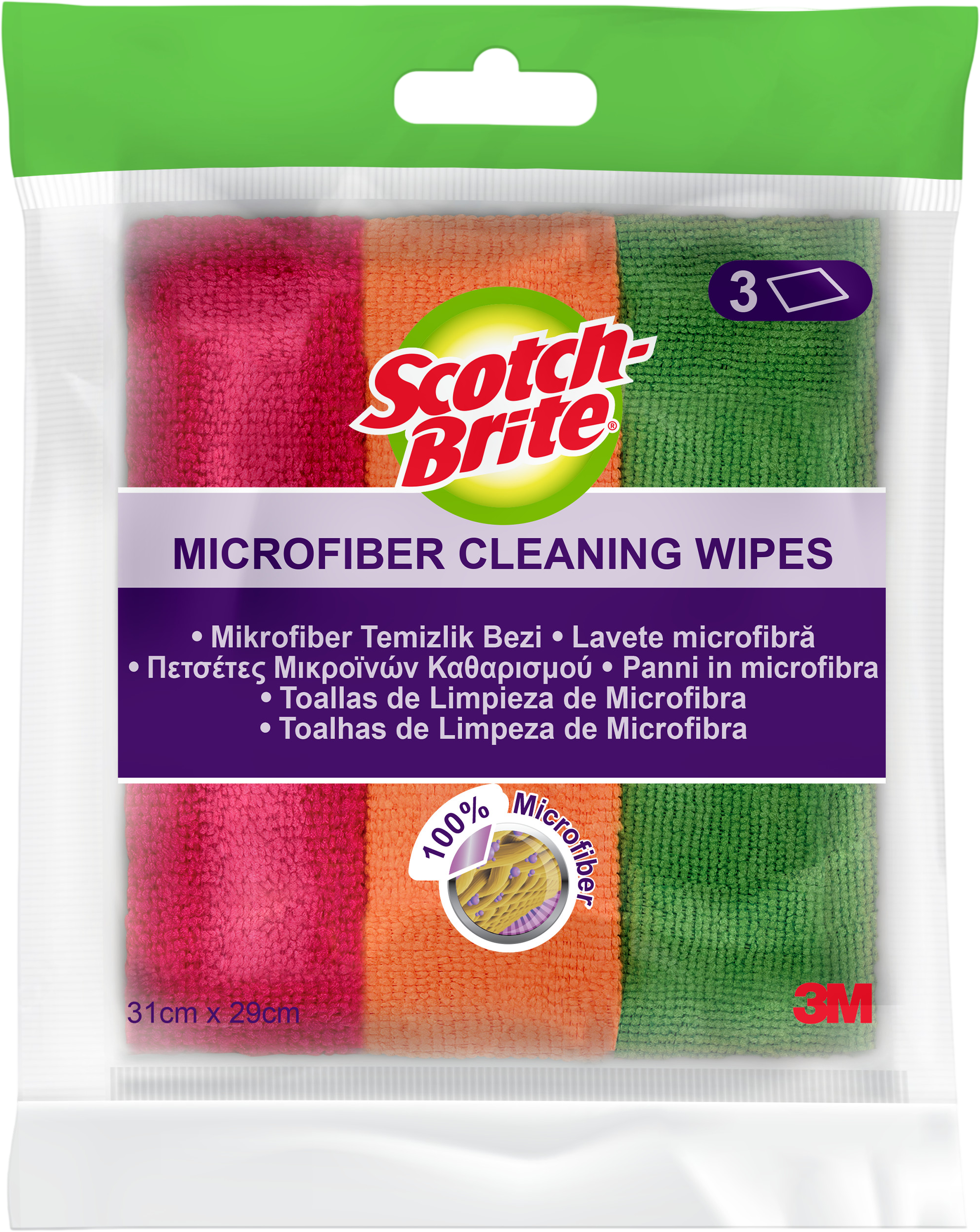 3M Scotch-Brite™ Čisticí utěrky z mikrovlákna, barevný mix 3 ks