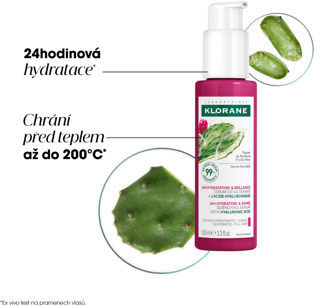 Klorane Hydratační sérum s opuncií a kyselinou hyaluronovou 100 ml