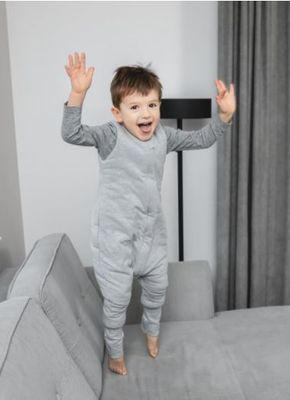 Sleepee Oboustranný spací pytel s nohavicemi Melange Grey M 1 ks