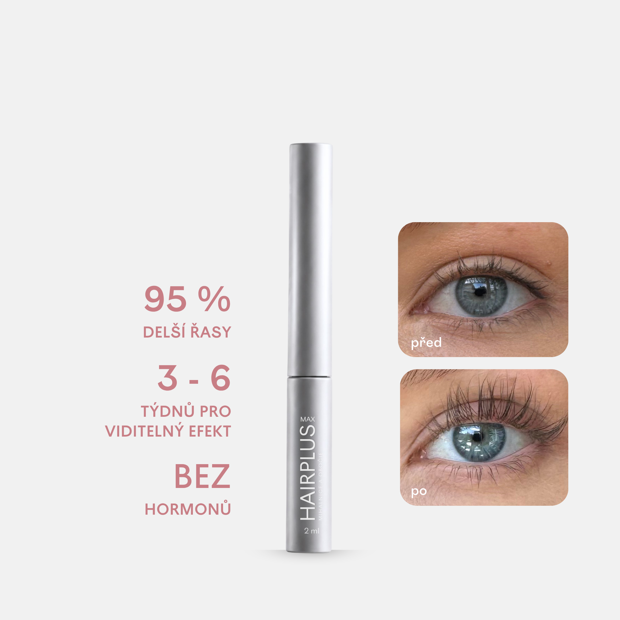 Facederma HAIRPLUS MAX sérum na růst řas a obočí s keratinem 4.5 ml