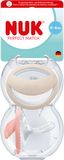 Nuk Dudlík Perfect Match BEIGE/RED 0-6m BOX 2 ks