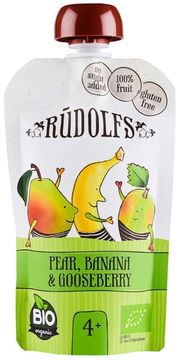 Rudolfs BIO kapsička Hruška, banán, angrešt 110 g