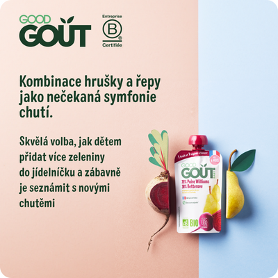 Good Goût BIO Hruška Williams s červenou řepou 120 g