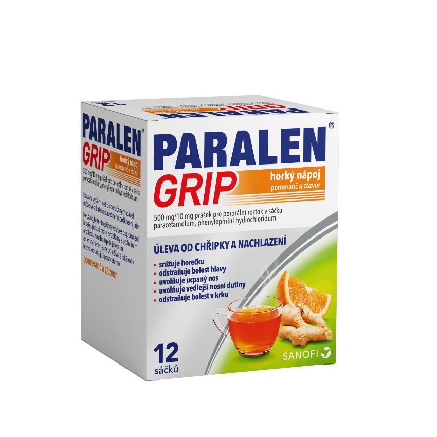 Paralen Grip Horký nápoj pomeranč a zázvor 12 sáčků