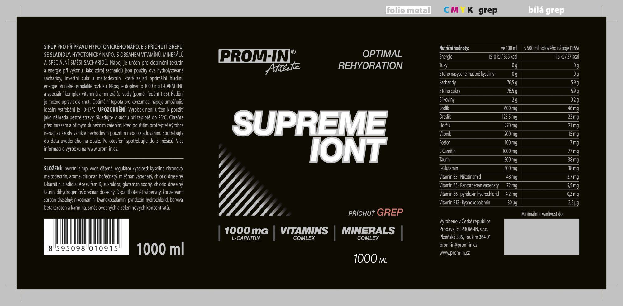 Prom-In Supreme Iont Drink Grep 1000 ml