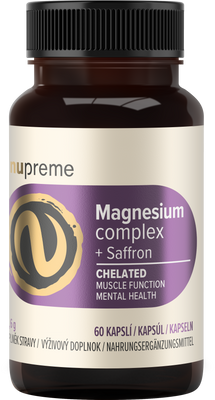 Nupreme Magnesium + šafrán chelát 60 kapslí