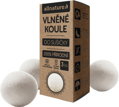 Allnature Vlněné koule do sušičky 3 ks