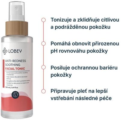 Lobey Zklidňující pleťové tonikum na začervenání pleti 100 ml