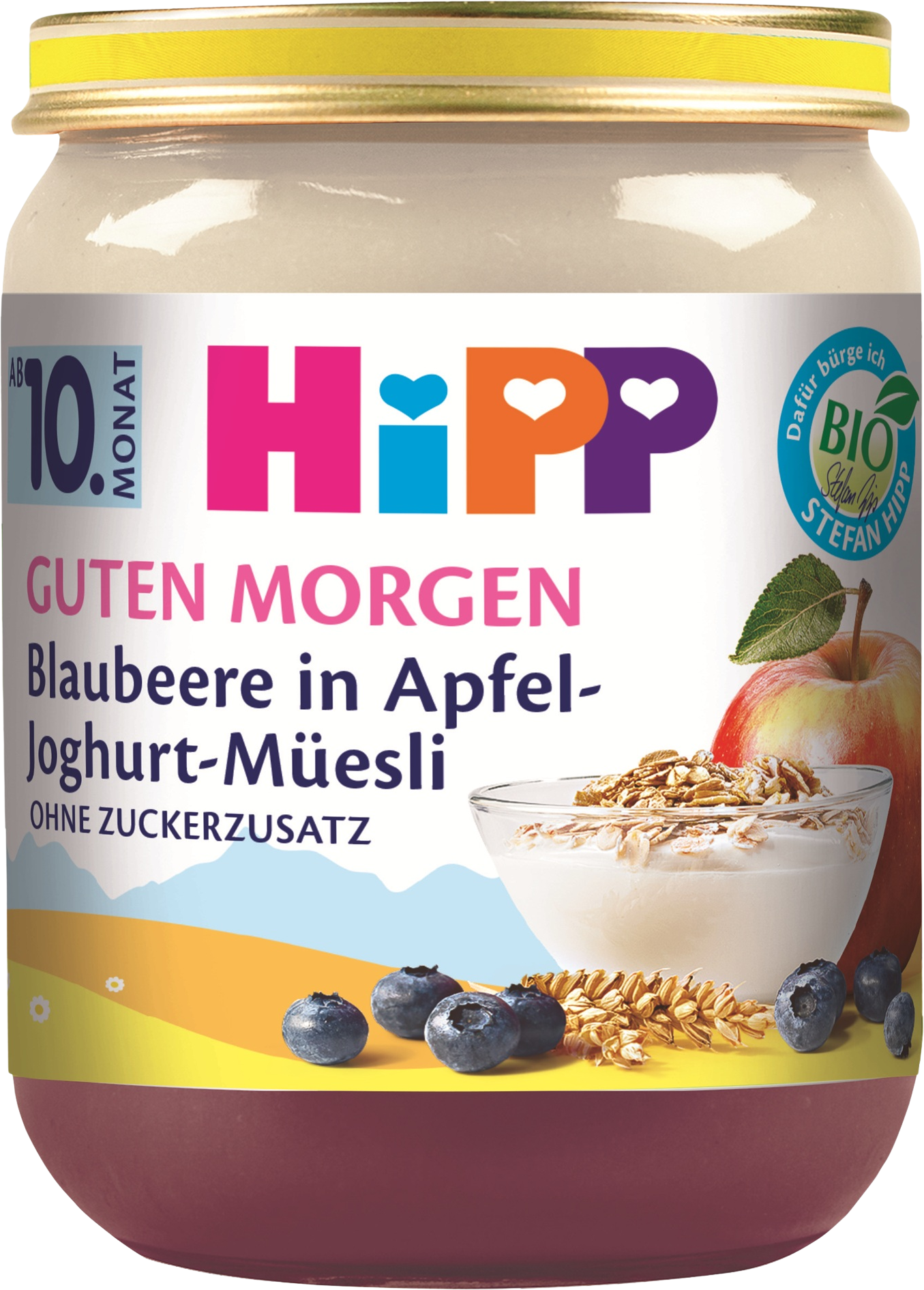 HiPP BIO Müsli s jablkem, borůvkami a jogurtem 160 g