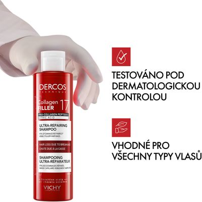 Vichy Collagen 17 Filler ultra-regenerační šampon s kyselinou citronovou a pro-kolagenovými peptidy 200 ml
