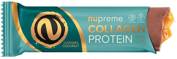 Nupreme Proteinová tyčinka s kolagenem v plastové dóze kokos/karamel 12 x 50 g