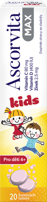 Ascorvita Max Kids 20 šumivých tablet