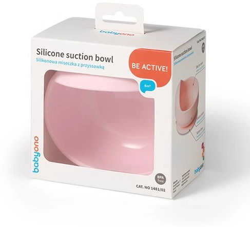 Baby Ono Miska silikonová s přísavkou - pink 6m+