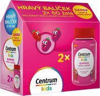 Centrum Kids Gummies, Malina a jahoda želé, Dárkové balení 2 x 60 tablet