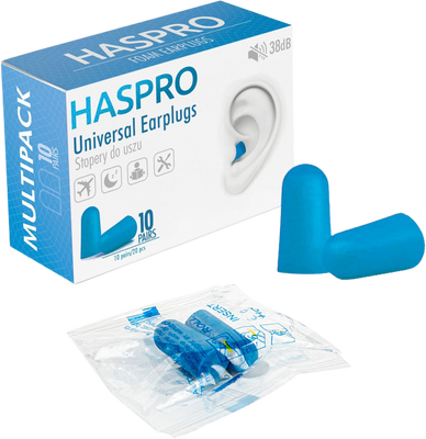 Haspro Multi10 Špunty do uší, modré 20 ks