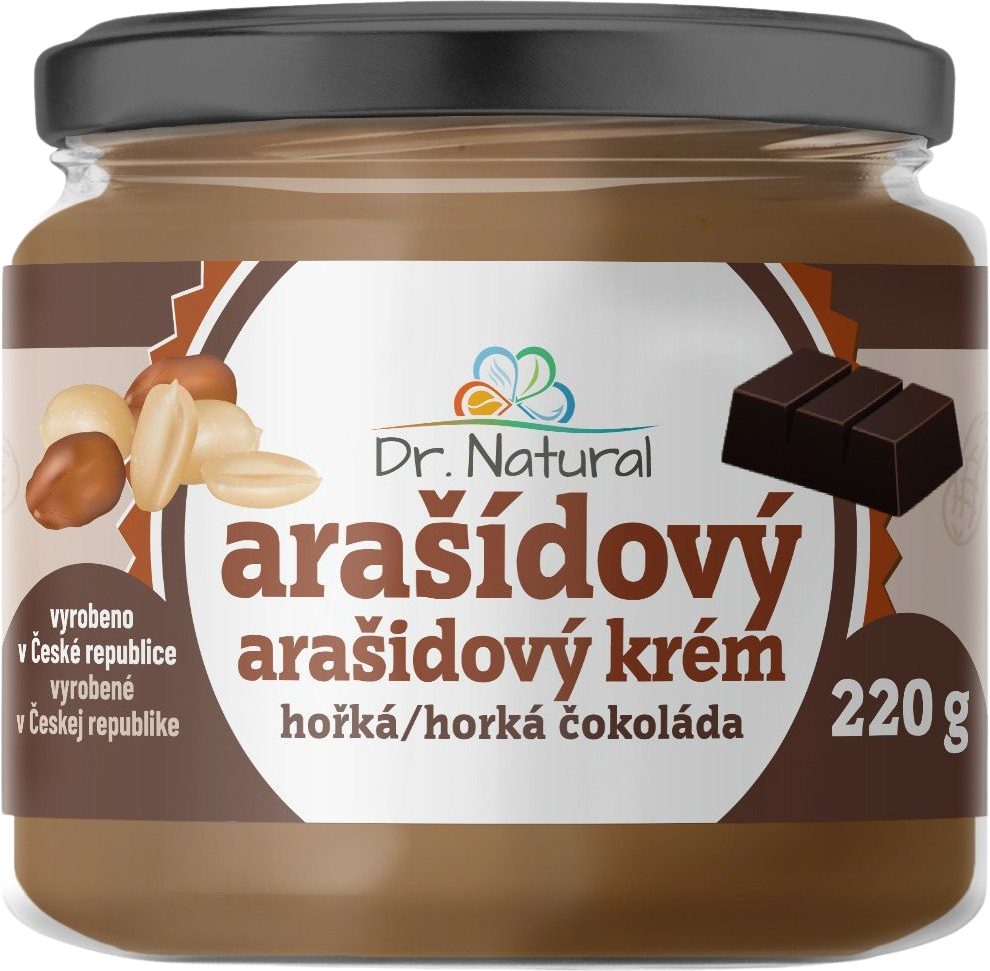 Dr.Natural Arašídový krém s hořkou čokoládou 220 g