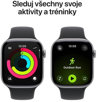 Apple Watch 11 GPS + Cellular 46mm Vesmírně šedý hliník s černým sportovním řemínkem- S/M