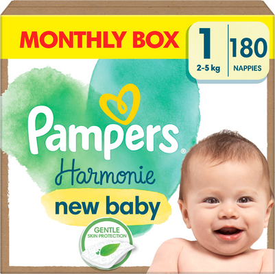 Pampers Harmonie Baby vel.1 - Měsíční balení 180 ks