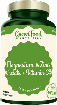 GreenFood Nutrition Magnézium- és cinkkelátok + D3-vitamin 90 kapszula