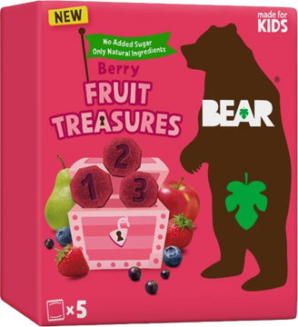 Bear Fruit Treasures Berry jahoda a borůvka 5 x 20 g