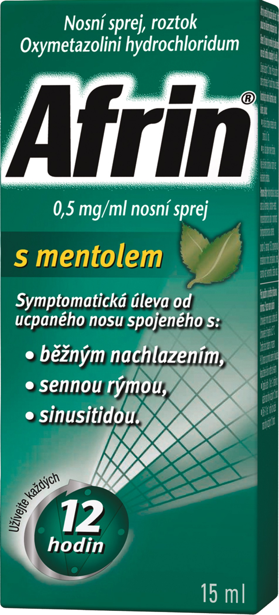 Afrin 0.5 mg/ml nosní sprej s mentolem 15 ml