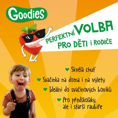Goodies Ovesné tyčinky malina a jablko 6 x 23 g