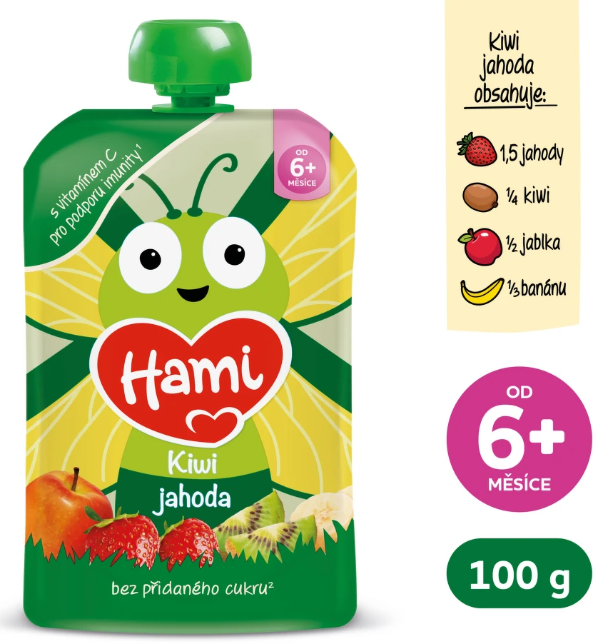 Hami Příkrm kapsička Kiwi a jahoda 100 g