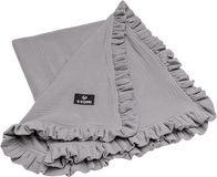 T-Tomi BIO Mušelínová deka s volánkem Grey