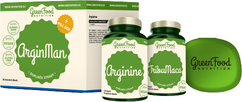 GreenFood Nutrition ArginMan + Pillbox 2 x 120 kapslí