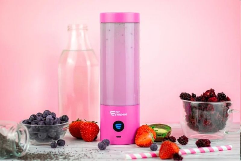 Fitstream Pro Pink, přenosný, USB nabíjecí mixér