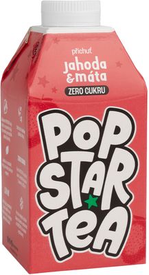 POPSTAR Tea Jahoda & Máta Zero 0.5 l