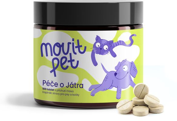 MOVit Energy PET Péče o játra s příchutí masa 100 tablet