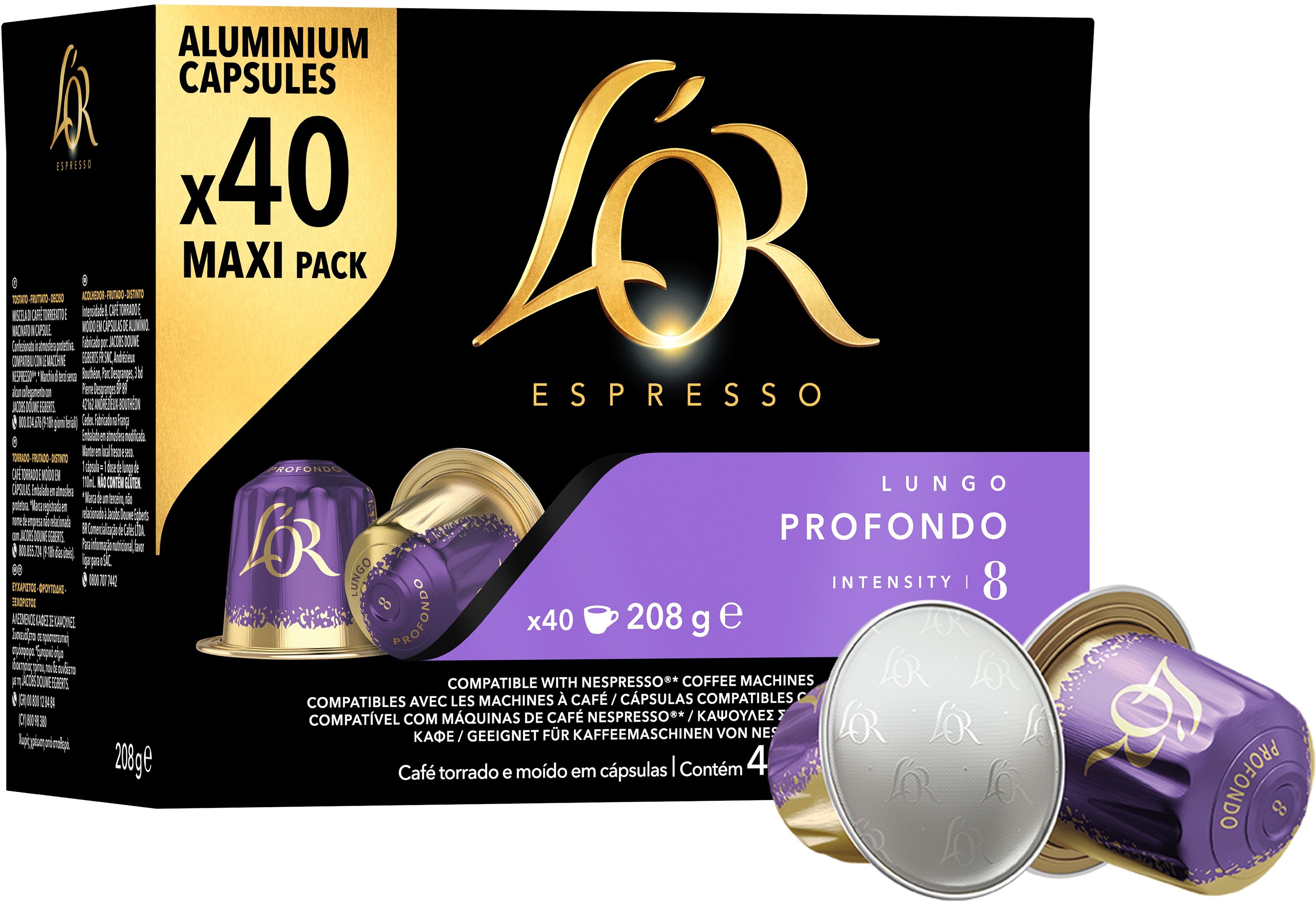 L´Or Espresso Lungo Profondo pro Nespresso®* Original kávovary 40 kapslí