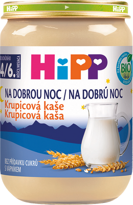 HiPP BIO Kaše na dobrou noc krupicová 190 g