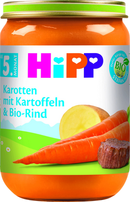 HiPP BIO Mrkev, brambory a hovězí maso 190 g