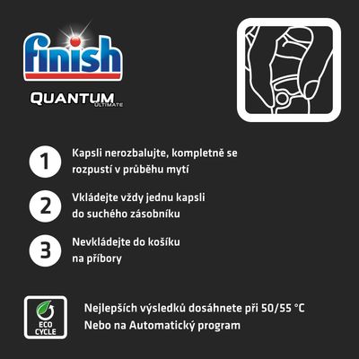 Finish Quantum Ultimate Lemon Sparkle Kapsle do myčky nádobí 60 ks