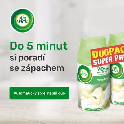 Airwick Náplň do automatického difuzéru Freshmatic DUO Bílé květy frézie 2ks 2 x 250 ml