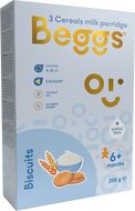 Beggs Mléčná 3zrnná kaše se sušenkami 200 g