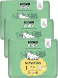 Moomin baby 1 Newborn 2–5 kg, měsíční balení eko plen 75 ks