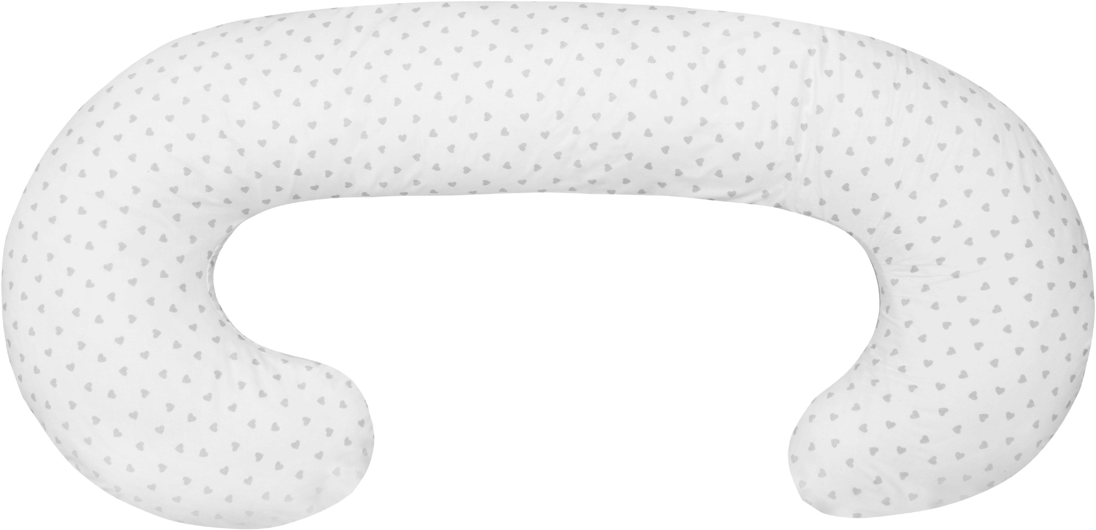 Scamp univerzální kojící polštář ve tvaru C Little Heart White Grey