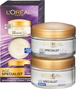 L'Oréal Paris Age Specialist 55+ duopack - denní + noční krém proti stárnutí pleti
