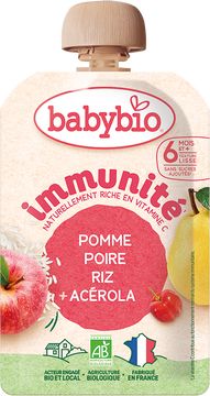Babybio Kapsička immunité jablko, hruška, rýže a acerola 100 g