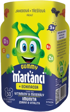 Marťánci Walmark Gummy Echinacea 20 mg želatinové tablety 50 ks