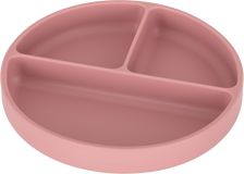 Petite&Mars Talířek silikonový dělící kulatý Dusty Rose 6m+