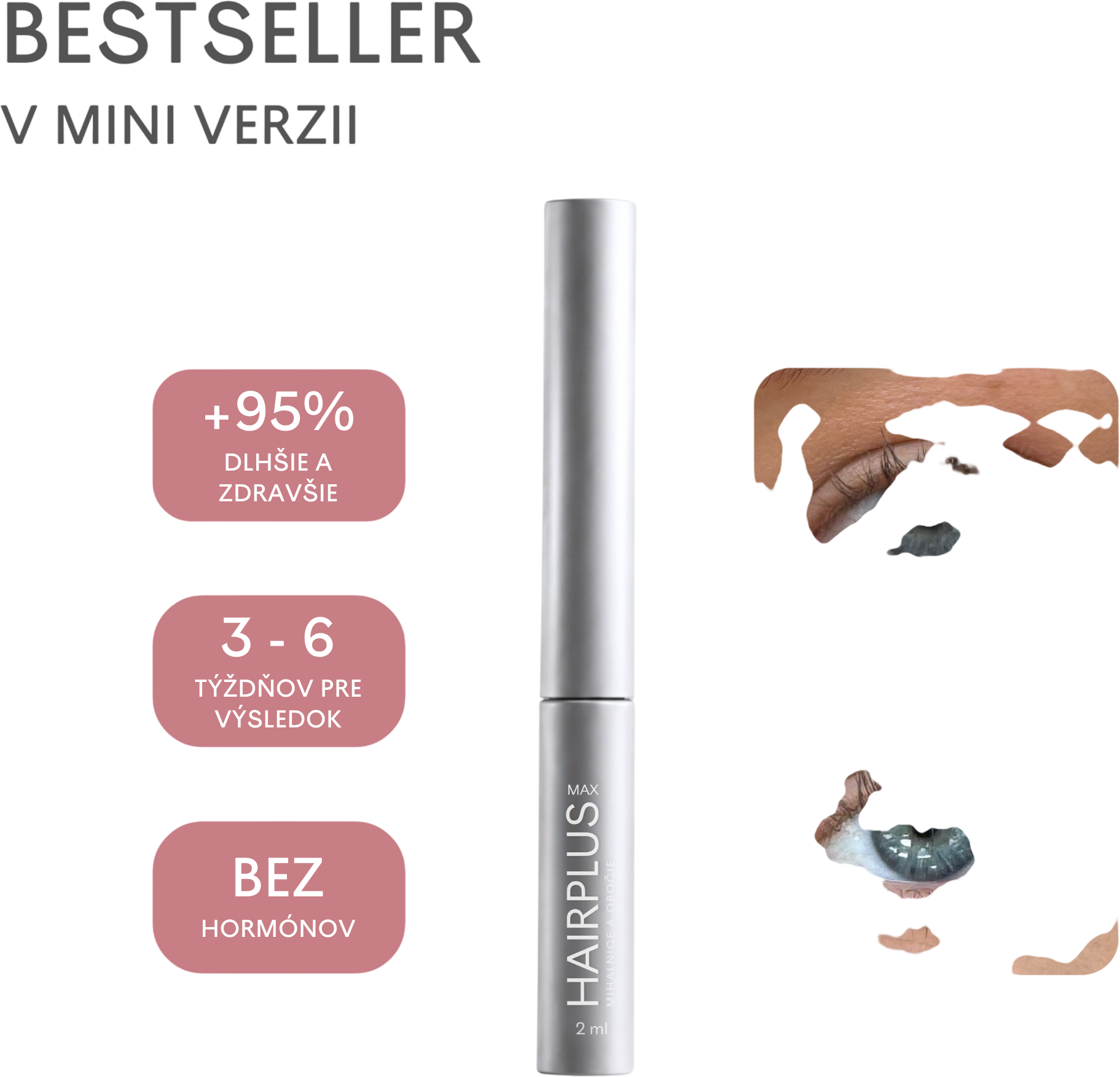 Facederma HAIRPLUS MAX mini - sérum na růst řas a obočí 2 ml