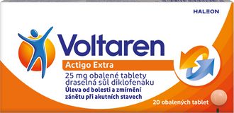 Voltaren Actigo Extra 25 mg tablety proti bolesti 20 tablet