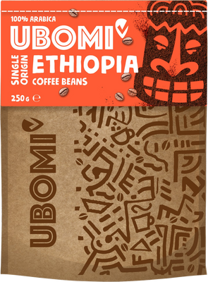 Ubomi Ethiopia 100% RFA zrnková káva 250 g