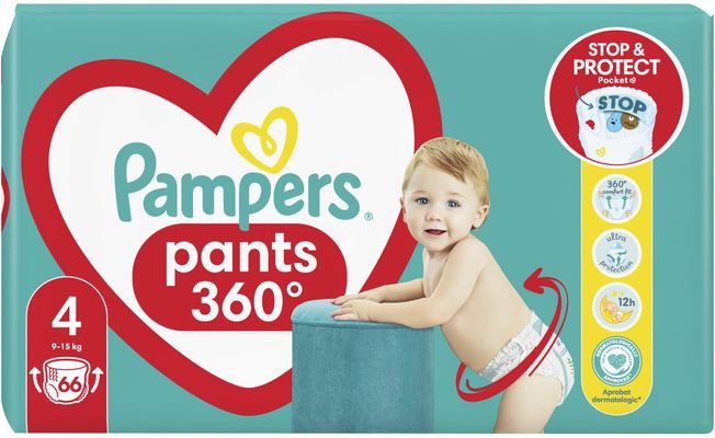 Pampers Active Baby Pants Kalhotkové plenky vel. 4, 9-15 kg, 66 ks
